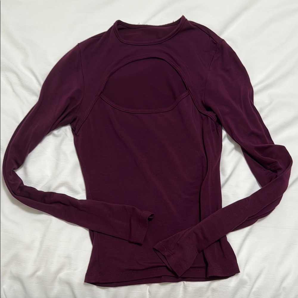 Women's Long Sleeve Burgundy Top